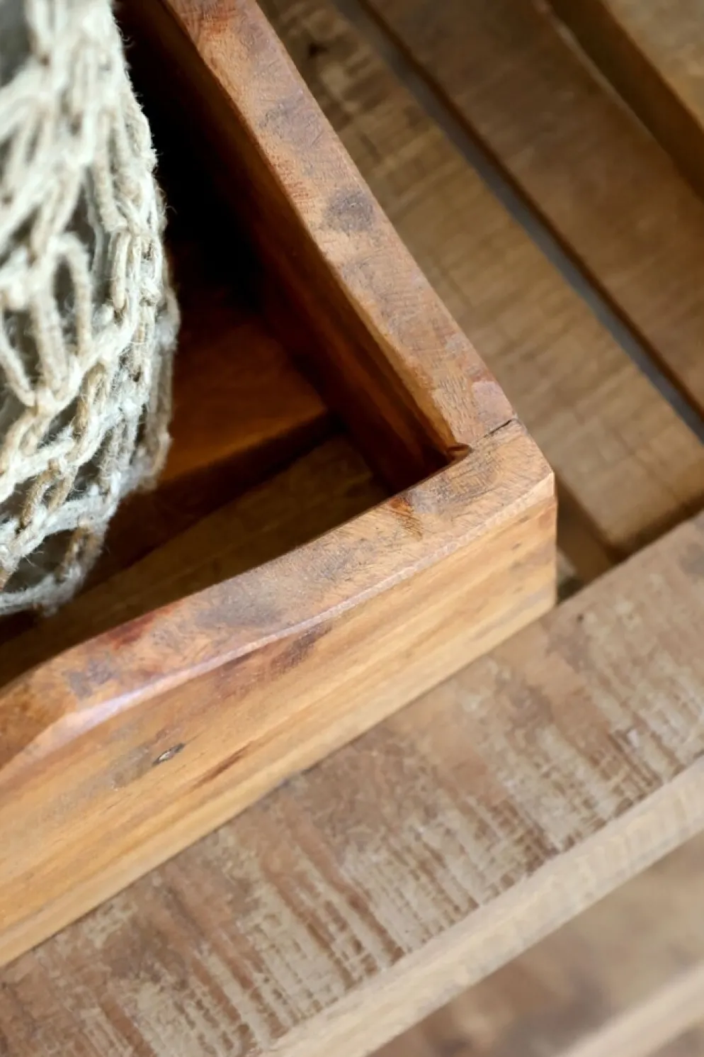 Chic Antique Grimaud Holzkasten mit 2 Fächern aus Recyclingholz