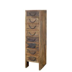 Chic Antique Grimaud Schmale Vintage Kommode mit 8 Schubladen | Recyclingholz