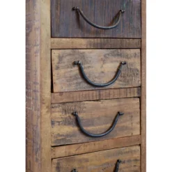 Chic Antique Grimaud Schmale Vintage Kommode mit 8 Schubladen | Recyclingholz