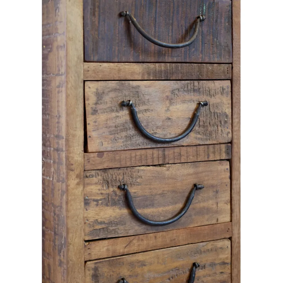 Chic Antique Grimaud Schmale Vintage Kommode mit 8 Schubladen | Recyclingholz