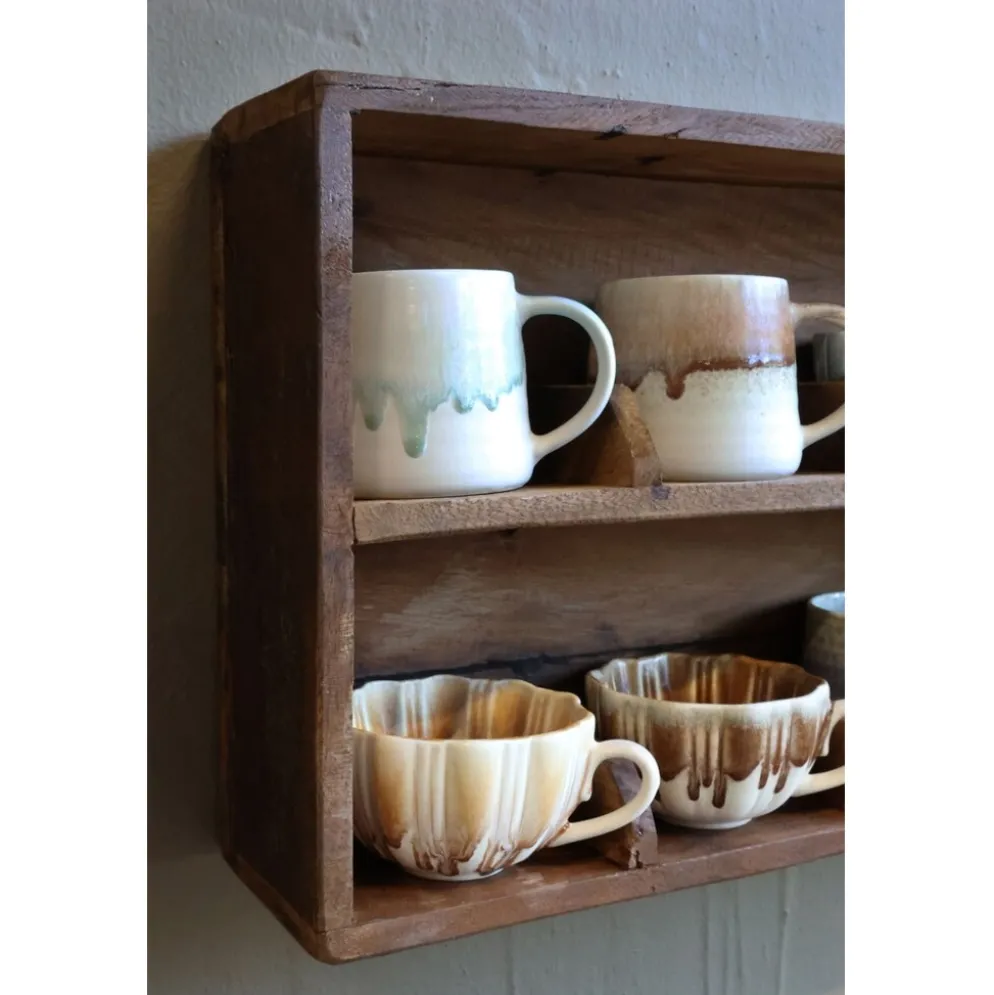 Chic Antique Grimaud Wandregal mit Unterteilung aus Recyclingholz
