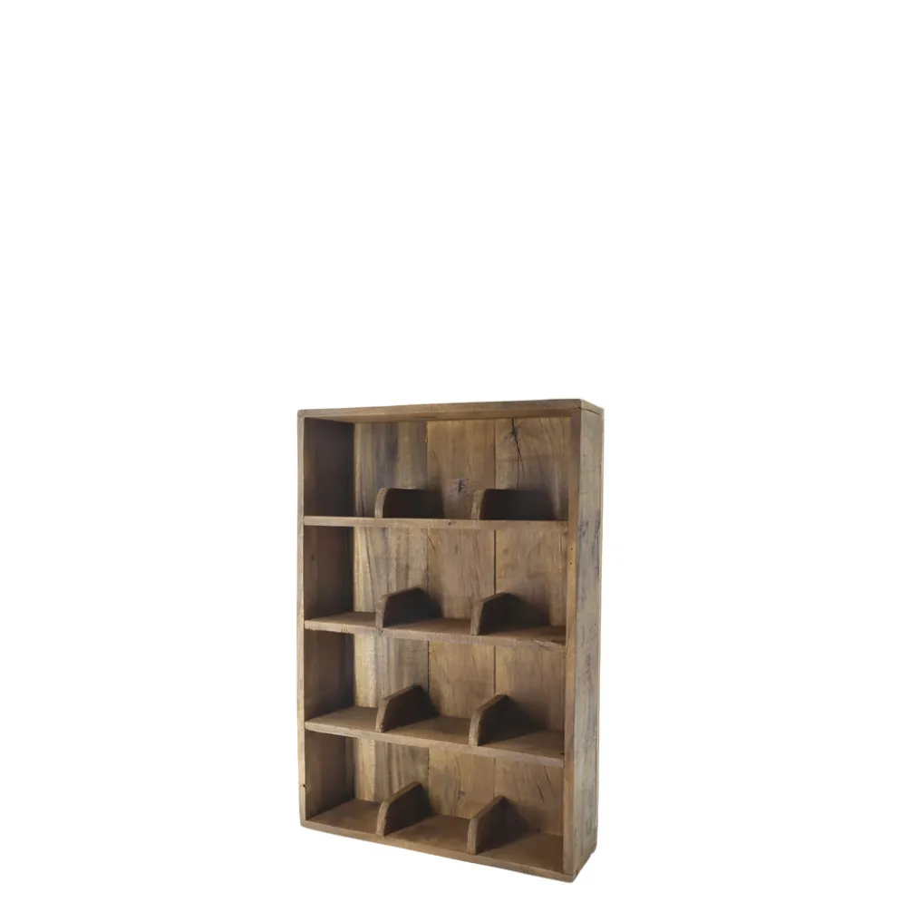 Chic Antique Grimaud Wandregal aus Recyclingholz mit Fächern, Becherregal