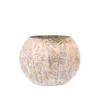Chic Antique Hurricane Windlicht Gold mit Blattmuster