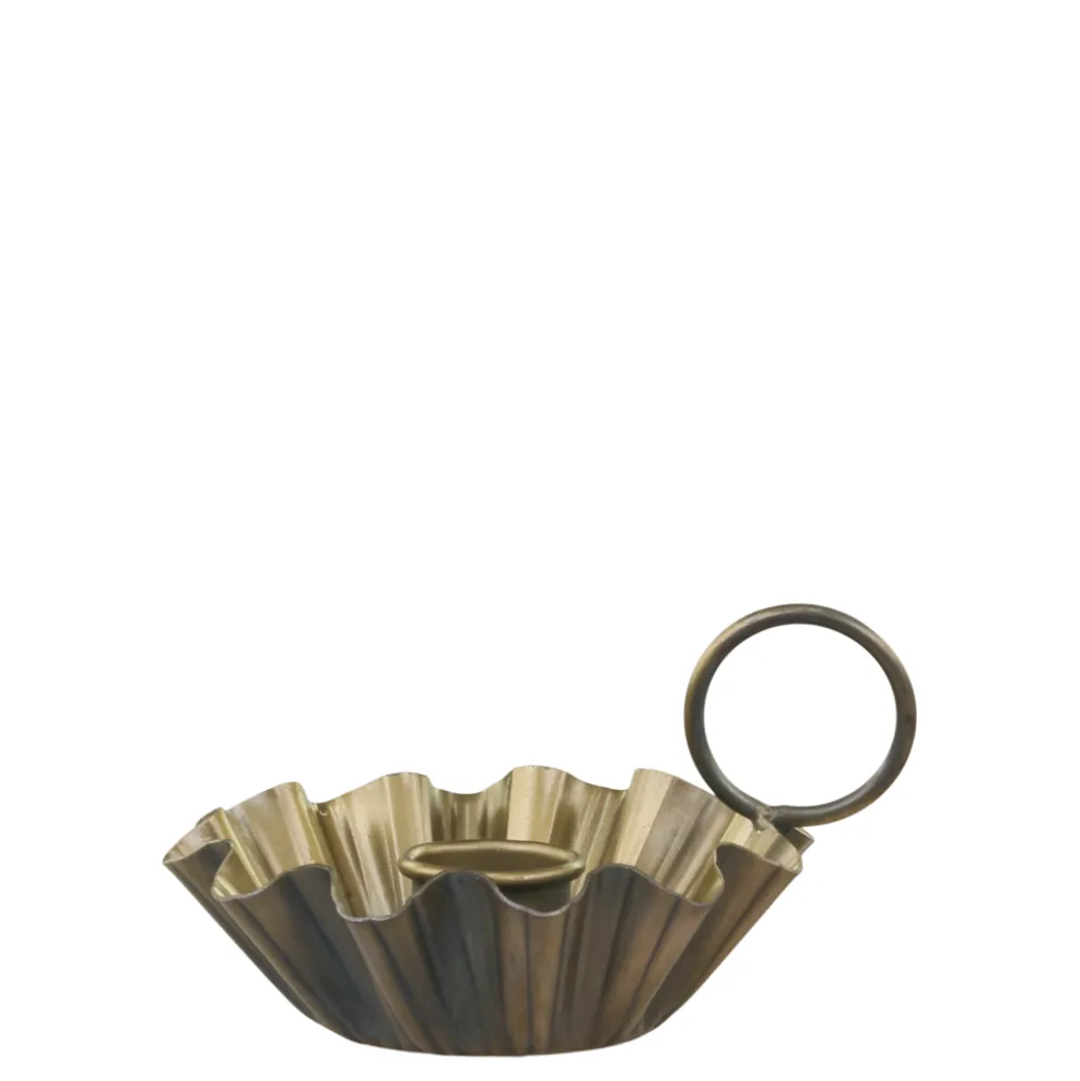 Chic Antique Kammerleuchter mit Rillen antik messing