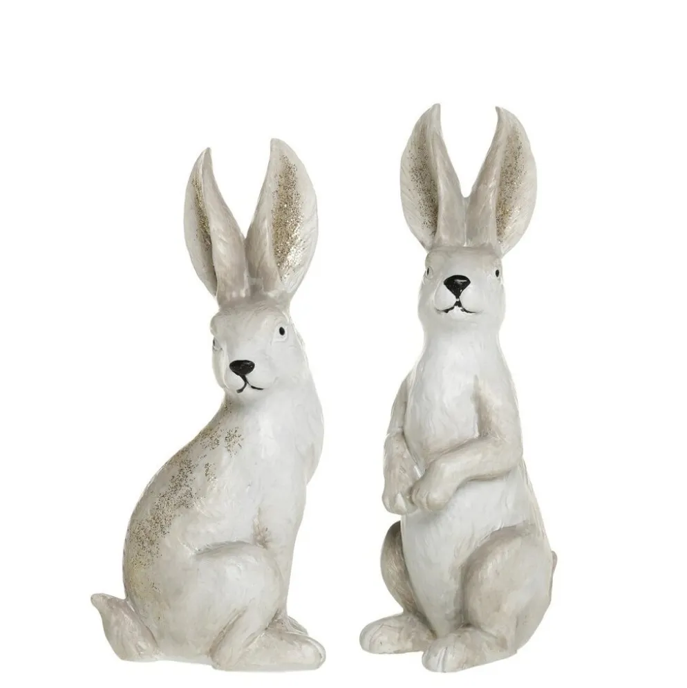Chic Antique Kaninchen mit Glitzer im Set