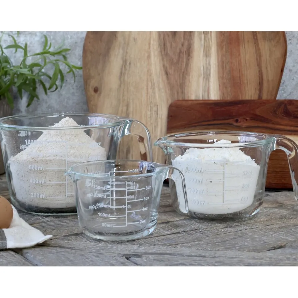 Chic Antique Kanne aus Glas mit Messeinheiten