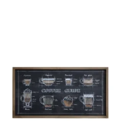Chic Antique Küchen Bild mit Kaffee Motiv und Naturrahmen