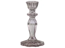 Chic Antique Kerzenständer aus Glas mit Spitzenkante