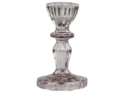 Chic Antique Kerzenständer aus Glas mit Spitzenkante