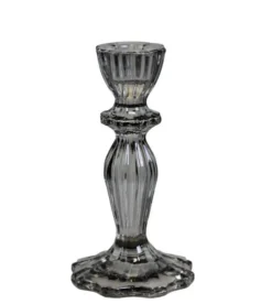 Chic Antique Kerzenständer aus Glas mit Spitzenkante
