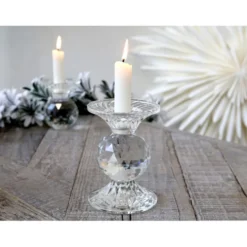 Chic Antique Kerzenständer aus Glas