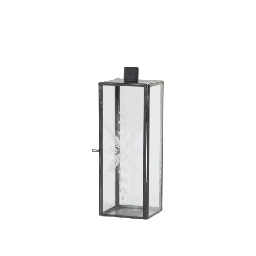 Chic Antique Kerzenständer Glas und Metall mit Schliff
