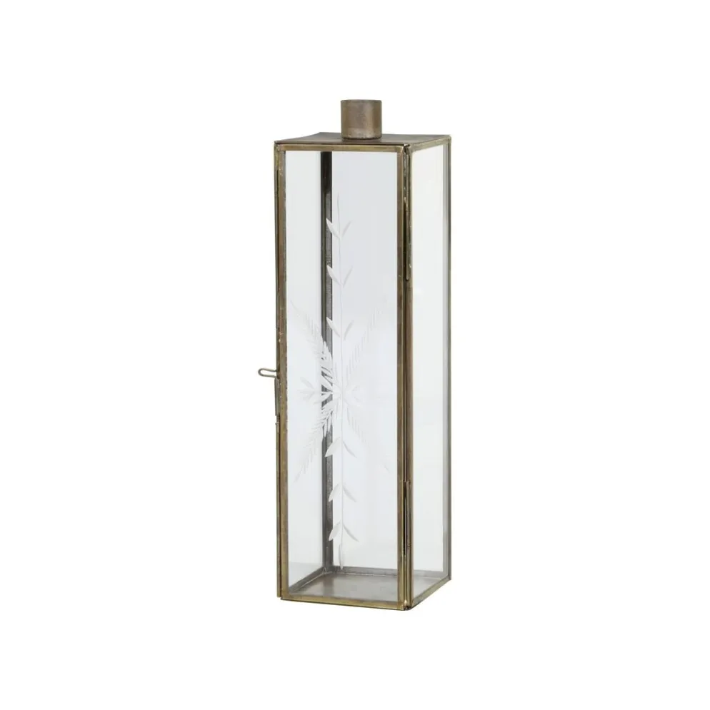 Chic Antique Kerzenständer Glas und Metall mit Schliff