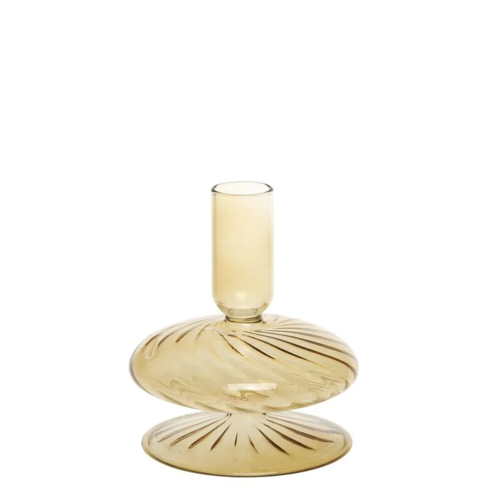 Chic Antique Kerzenständer in Bernsteinfarben
