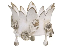 Chic Antique Kerzenständer Krone mit Blumen