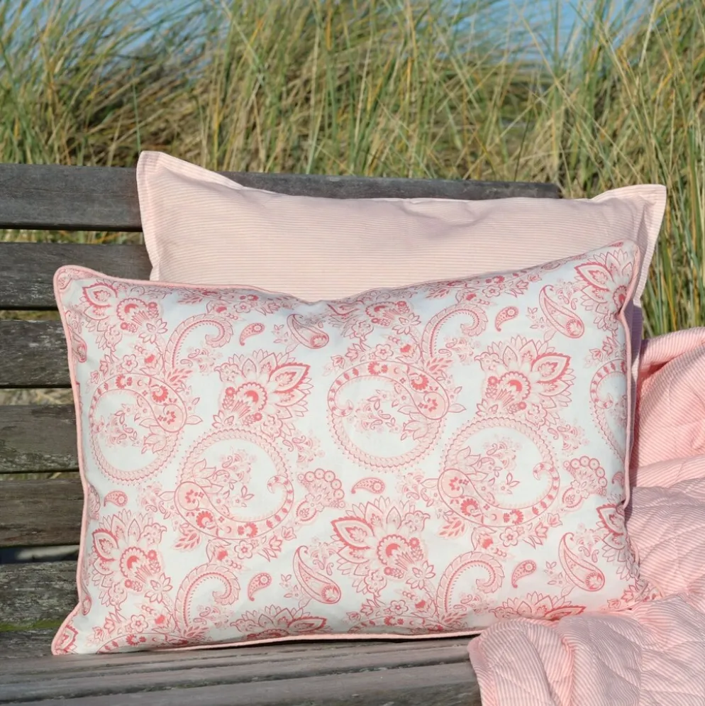 Chic Antique Kissenbezug Aix Paisley Rosa Weiß 35x50 cm