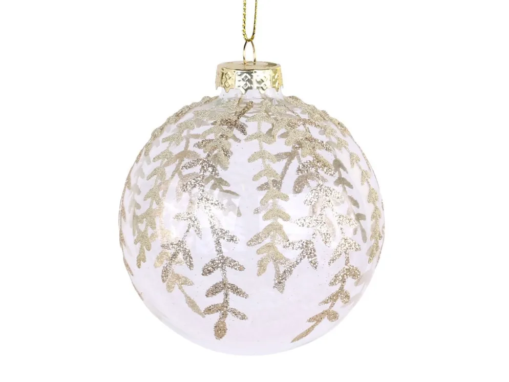 Chic Antique Klare Weihnachtskugel mit Glitzer