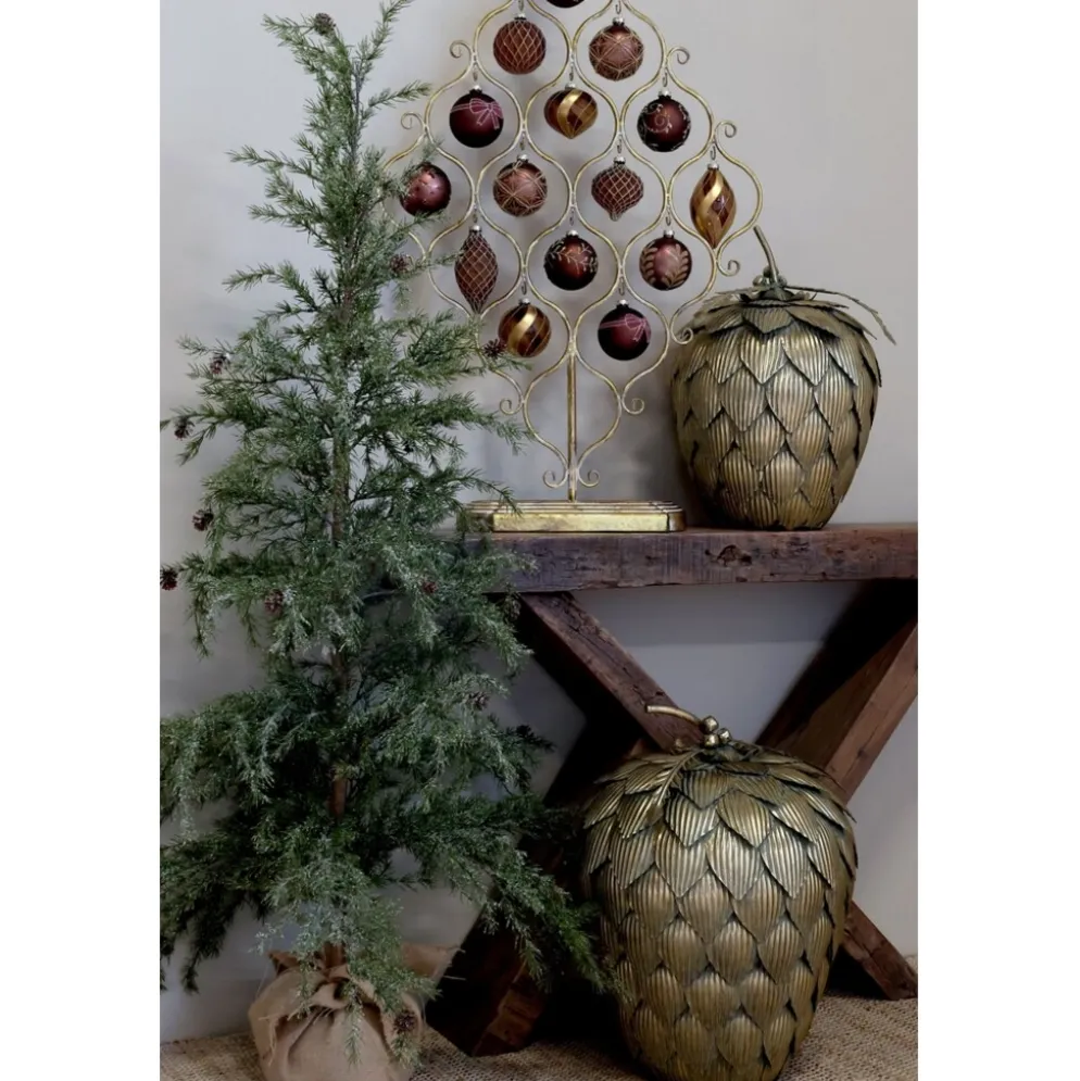 Chic Antique Künstlicher Tannenbaum mit Zapfen & Schnee