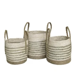 Chic Antique Korbset aus getrocknetem Gras