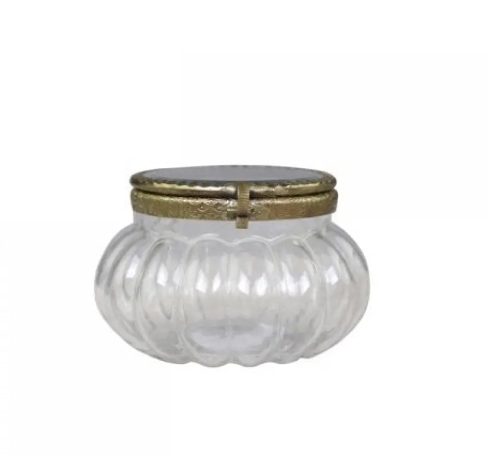 Chic Antique Kürbisglas mit Messing Dekor