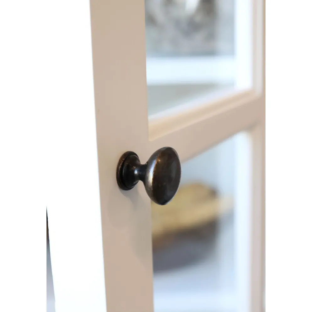 Chic Antique Landhaus Vitrinenschrank Marseille mit 4 Türen und 4 Schubladen