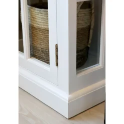 Chic Antique Landhaus Vitrinenschrank Marseille mit 4 Türen und 4 Schubladen
