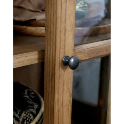 Chic Antique Landhaus Vitrinenschrank Marseille mit 4 Türen und 4 Schubladen