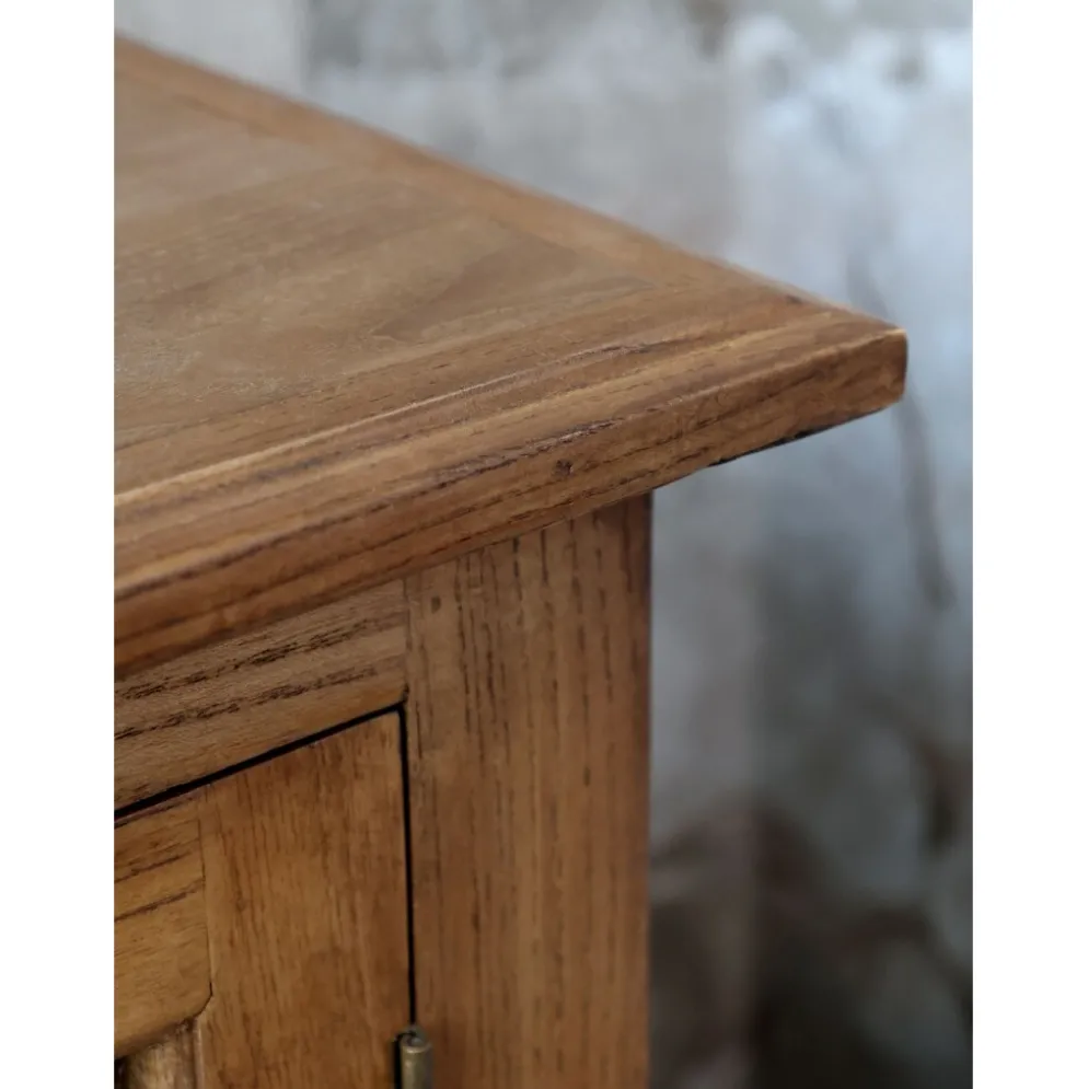 Chic Antique Landhaus Vitrinenschrank Marseille mit 4 Türen und 4 Schubladen
