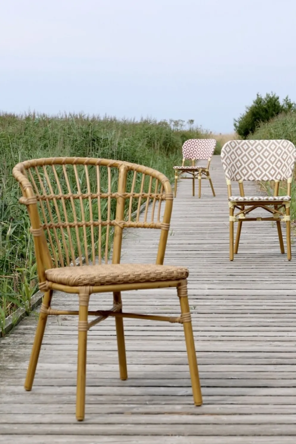 Chic Antique La Rochelle Bistrostuhl aus Rattan