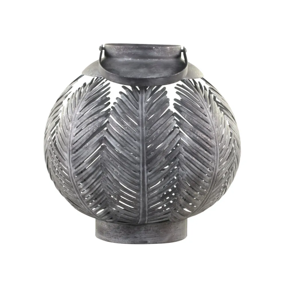 Chic Antique Laterne aus Eisen mit Blattdekor