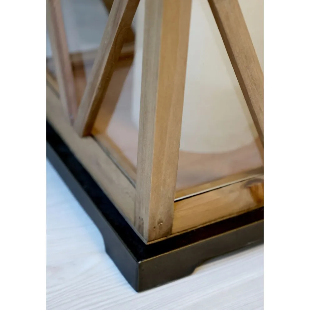 Chic Antique Laterne aus Holz 2er-Set