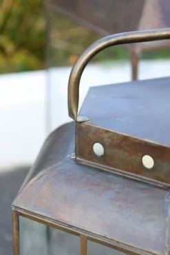 Chic Antique Laterne 6-eckig Antik Messing
