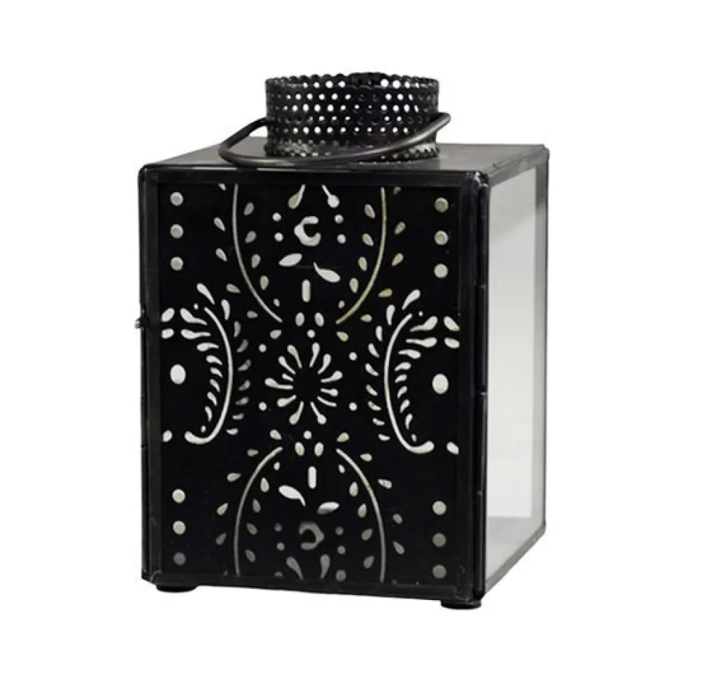 Chic Antique Laterne eckig mit Muster