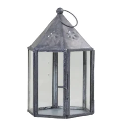 Chic Antique Laterne mit Blumenmuster sechseckig