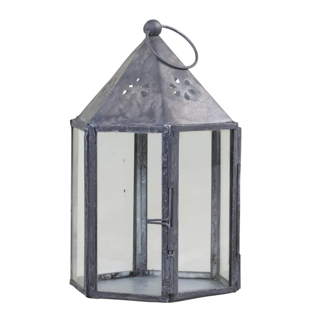 Chic Antique Laterne mit Blumenmuster sechseckig
