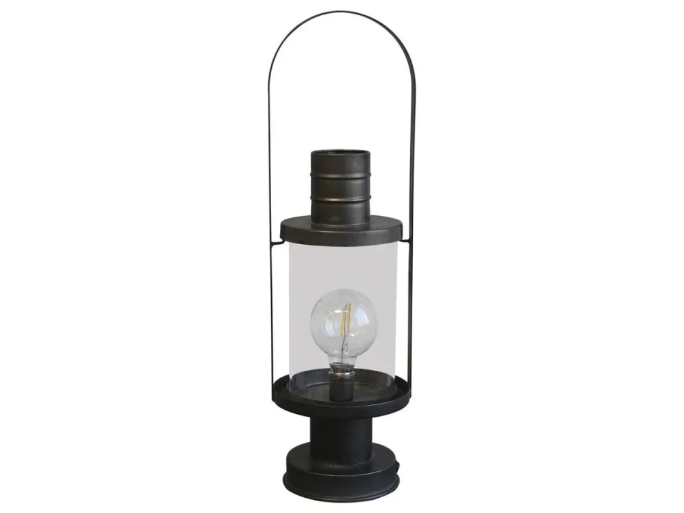 Chic Antique Laterne mit Glühbirne & Timer