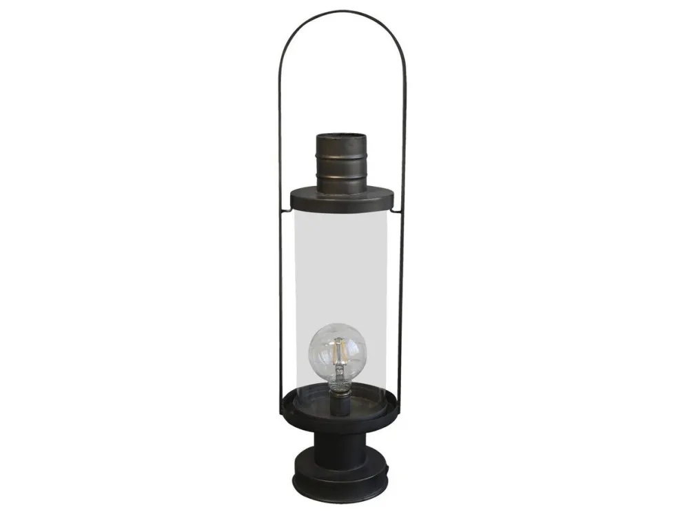 Chic Antique Laterne mit Glühbirne & Timer