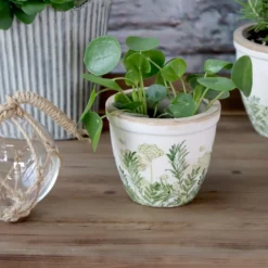 Chic Antique Laval Übertopf mit Blumendruck