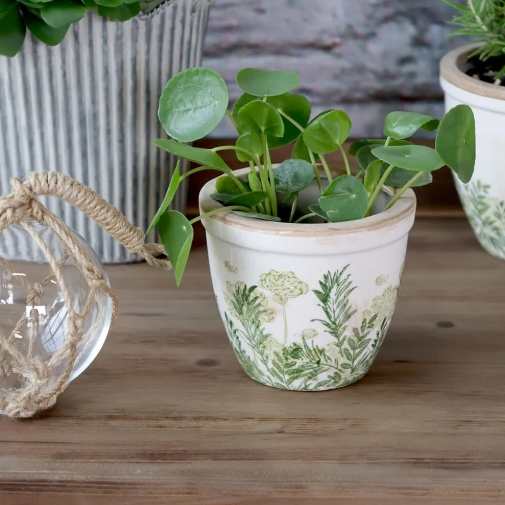 Chic Antique Laval Übertopf mit Blumendruck