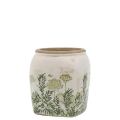 Chic Antique Laval Übertopf mit Blumendruck | Keramik im Landhausstil