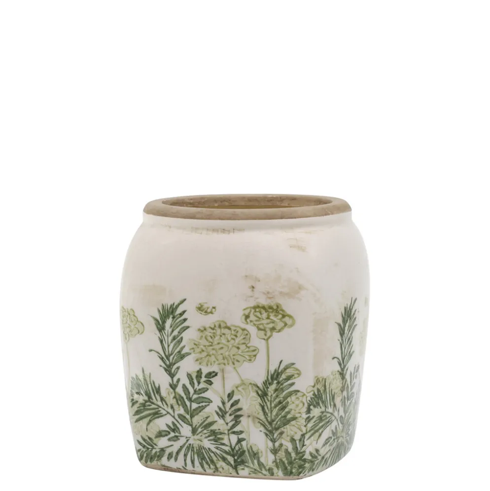 Chic Antique Laval Übertopf mit Blumendruck | Keramik im Landhausstil