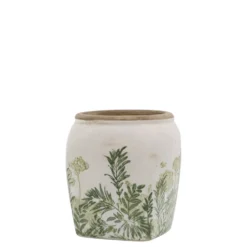 Chic Antique Laval Übertopf mit Blumendruck | Keramik im Landhausstil