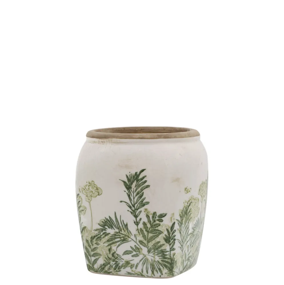 Chic Antique Laval Übertopf mit Blumendruck | Keramik im Landhausstil