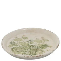 Chic Antique Laval Keramik-Tablett – Romantischer Blumendruck