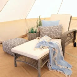 Chic Antique Liegestuhl mit Rädern – Geflochten, Landhausstil