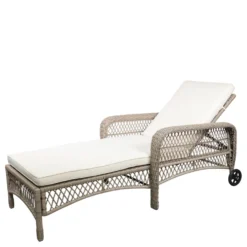 Chic Antique Liegestuhl mit Rädern – Geflochten, Landhausstil