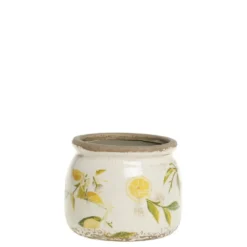 Chic Antique Limone runder Blumentopf mit Rand
