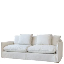 Chic Antique Malo Leinensofa mit 5 Kissen – Französischer Landhausstil
