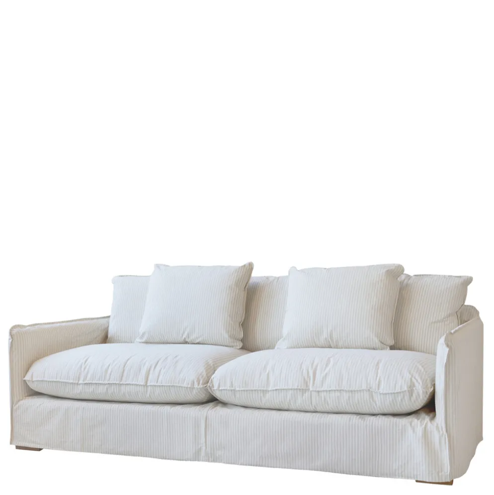 Chic Antique Malo Leinensofa mit 5 Kissen – Französischer Landhausstil