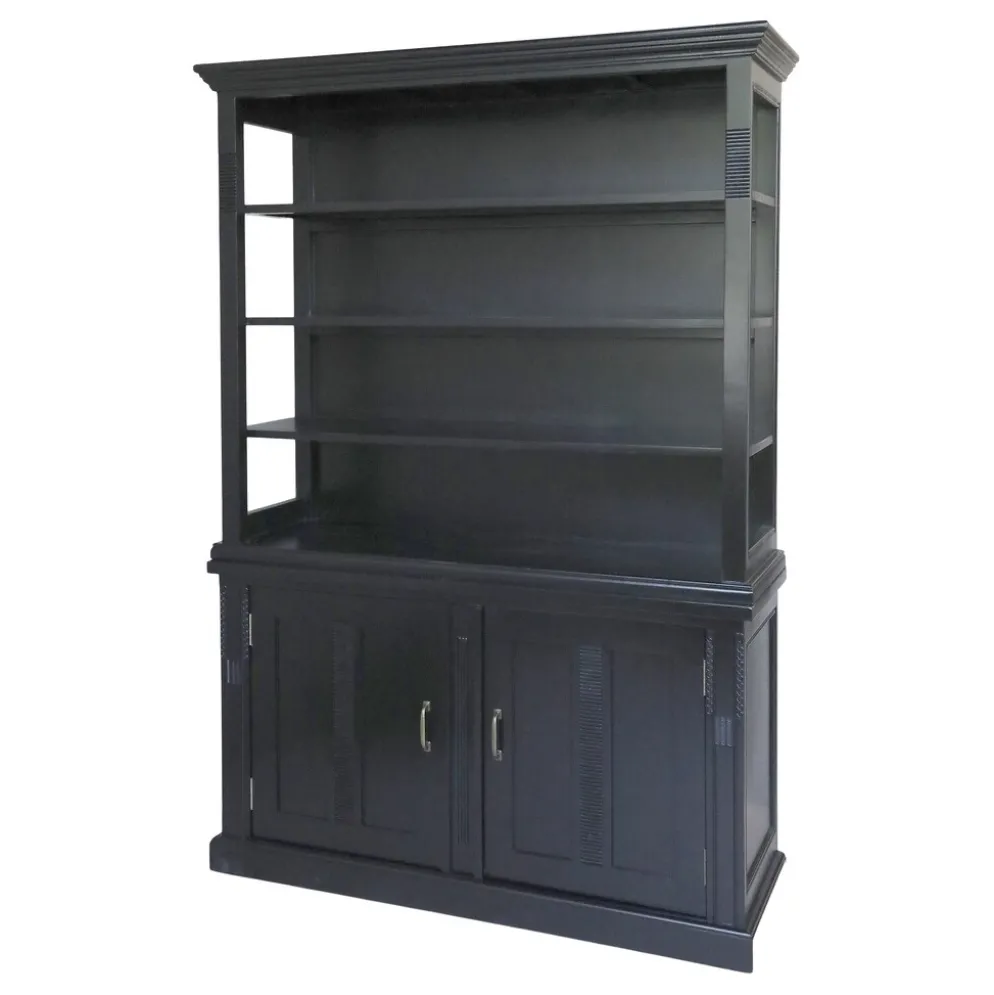 Chic Antique Marseille Vitrinenschrank mit 2 Türen, 4 Ablagen